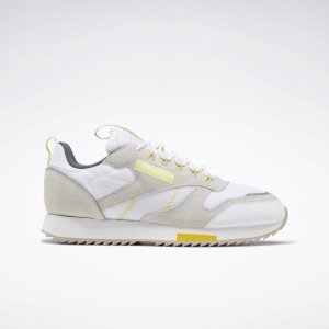 Adidasy Męskie Reebok Classic Leather Ripple Trail Białe/Cytrynowy/Głęboka Zielone Żółte PL 05ZNKPD